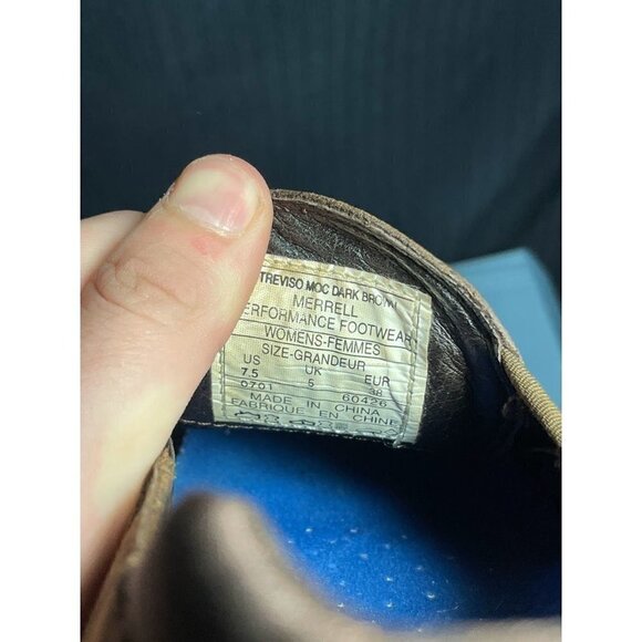 Merrell Shoe Women's Size 7.5w Treviso Moc Dark Brown Slip On Casual Comfort - Picture 6 of 6